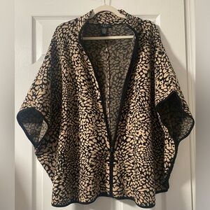 Grace Animal Print Open-Front Poncho